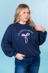 La Vita In Rosa Bow Graphic Sweatshirt (Final Sale)