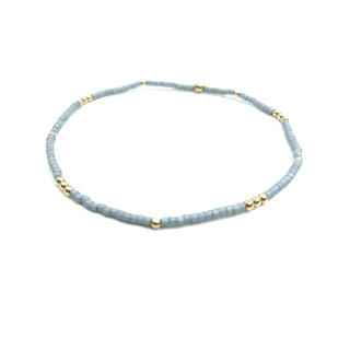 Erin Gray 2MM Newport Blue Gray And Gold Filled Bead Bracelet