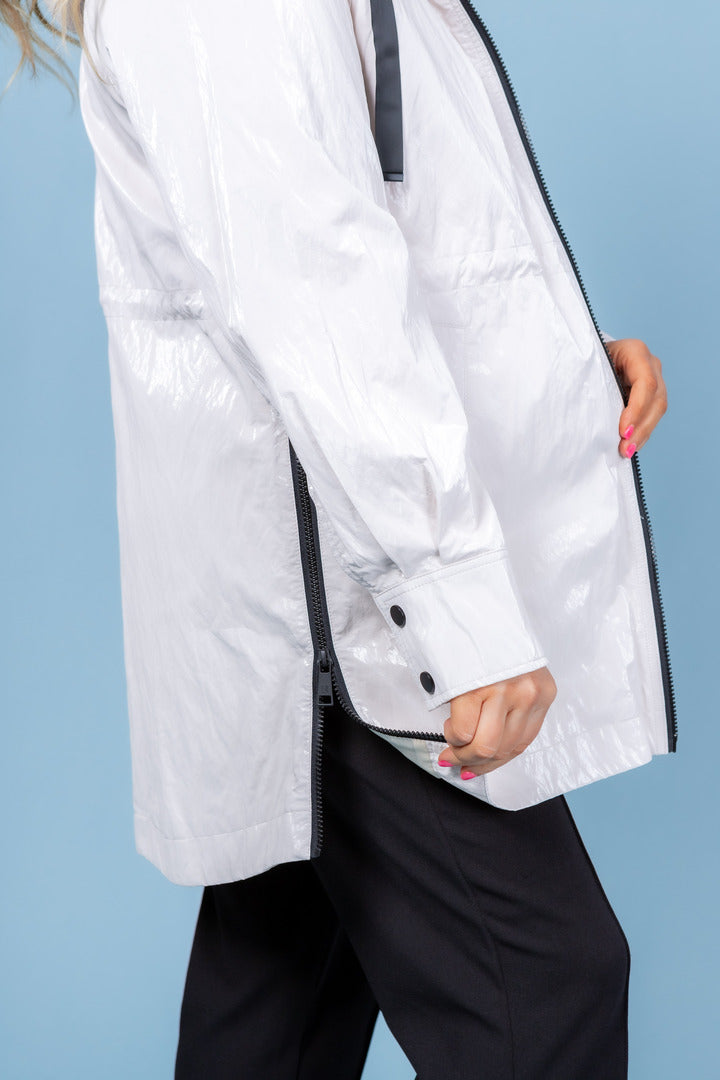 Nikki Jones | Cream Luster Sheen Raincoat