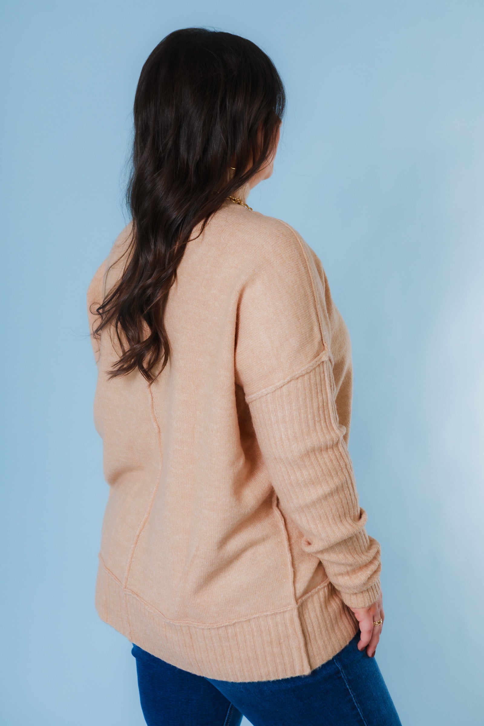 Soft Knit Ribbed Hem Sweater