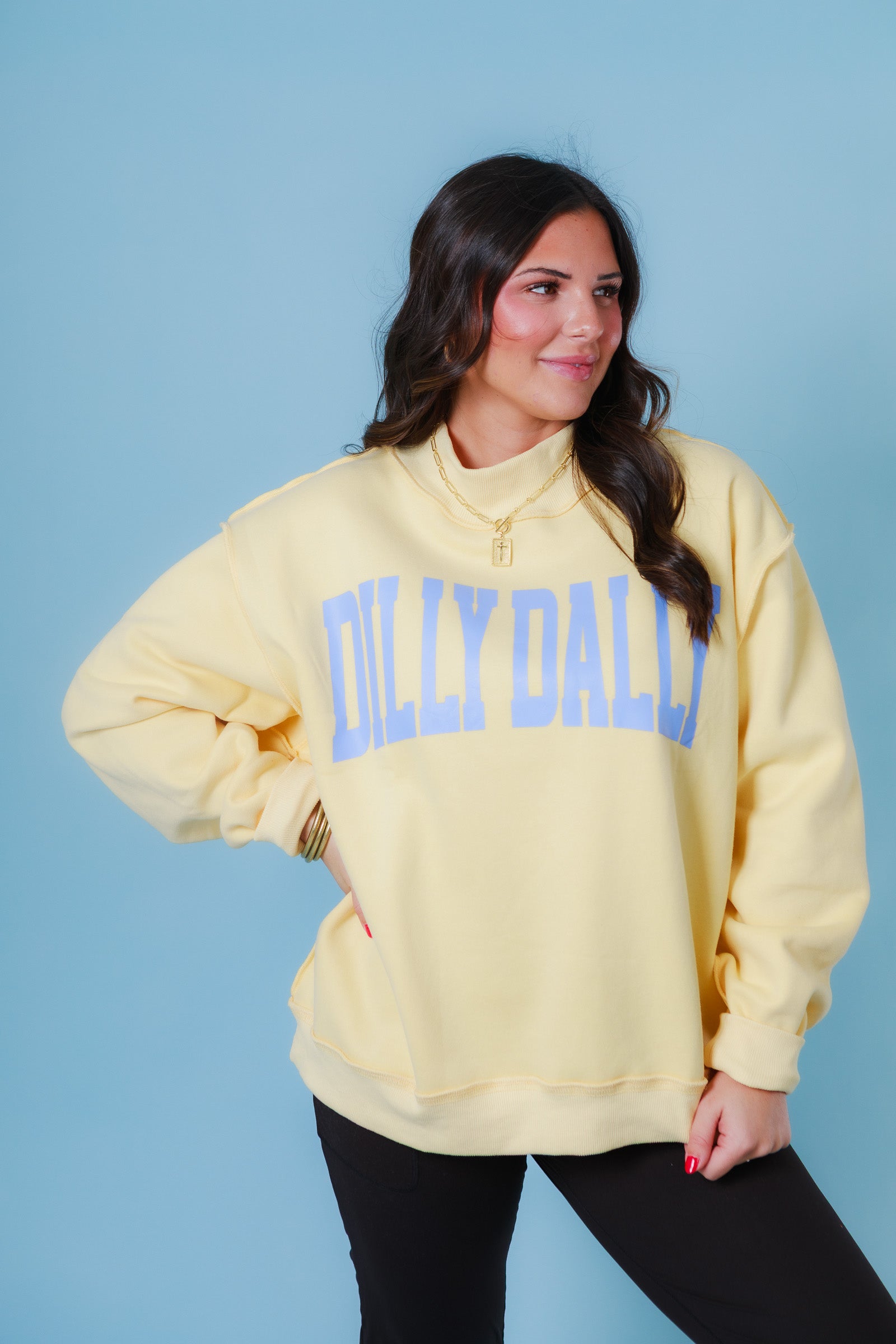 The 'Dilly Dally' Mock-Neck Sweatshirt