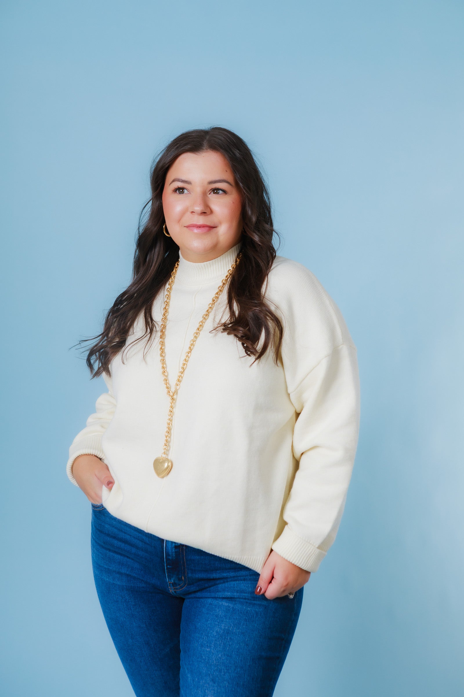 Effortless Edge Mock Neck Sweater