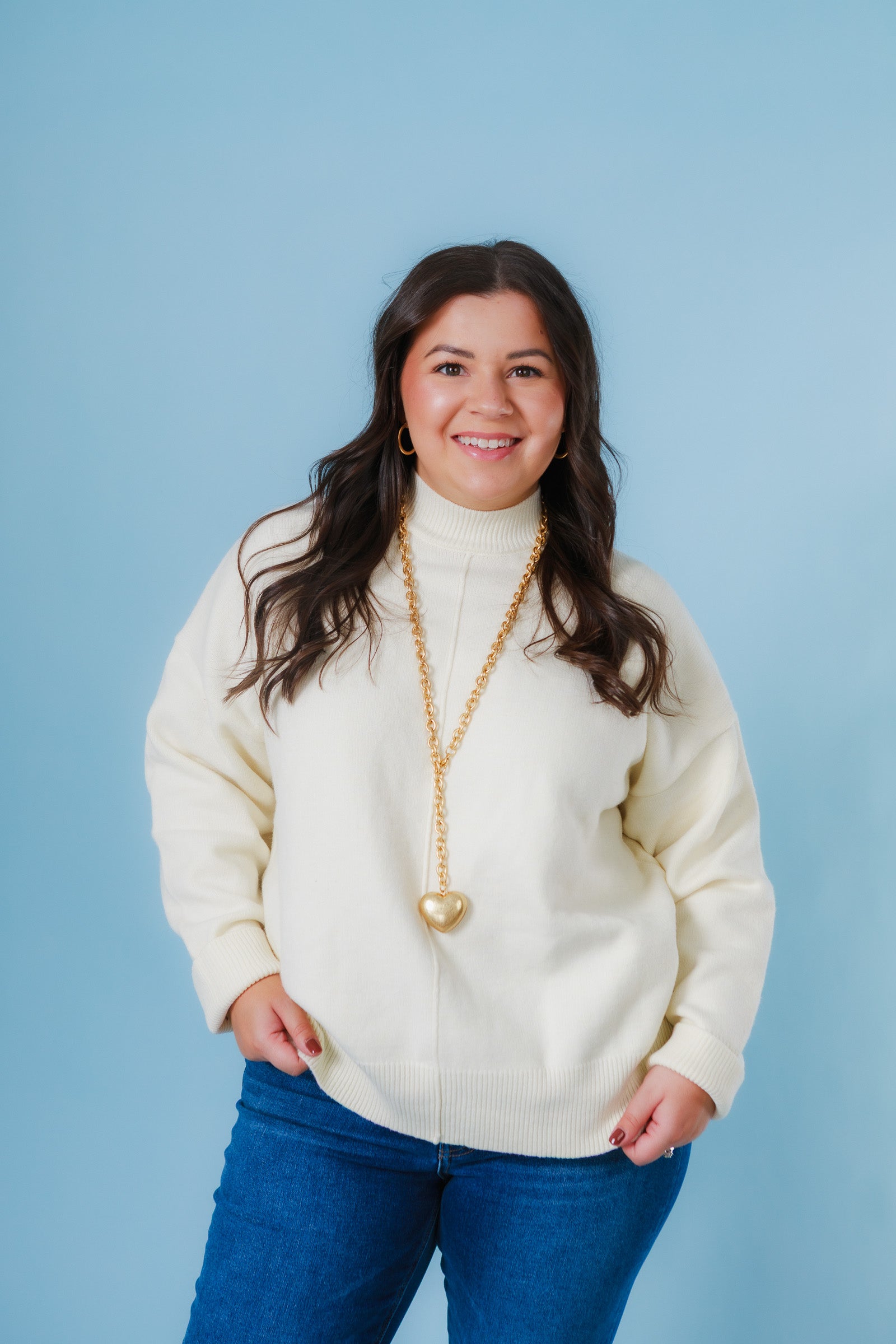 Effortless Edge Mock Neck Sweater