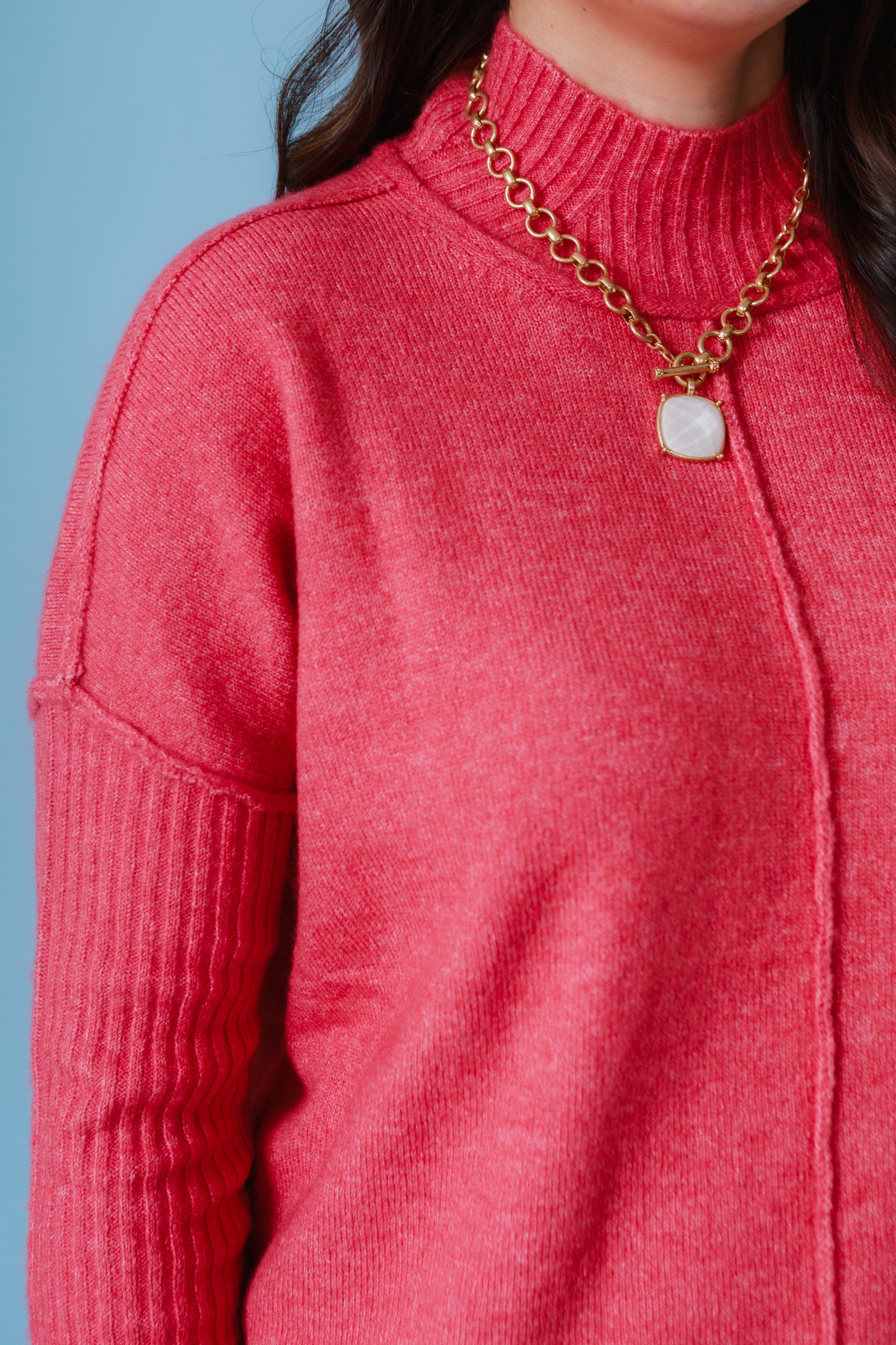 Soft Knit Ribbed Hem Sweater