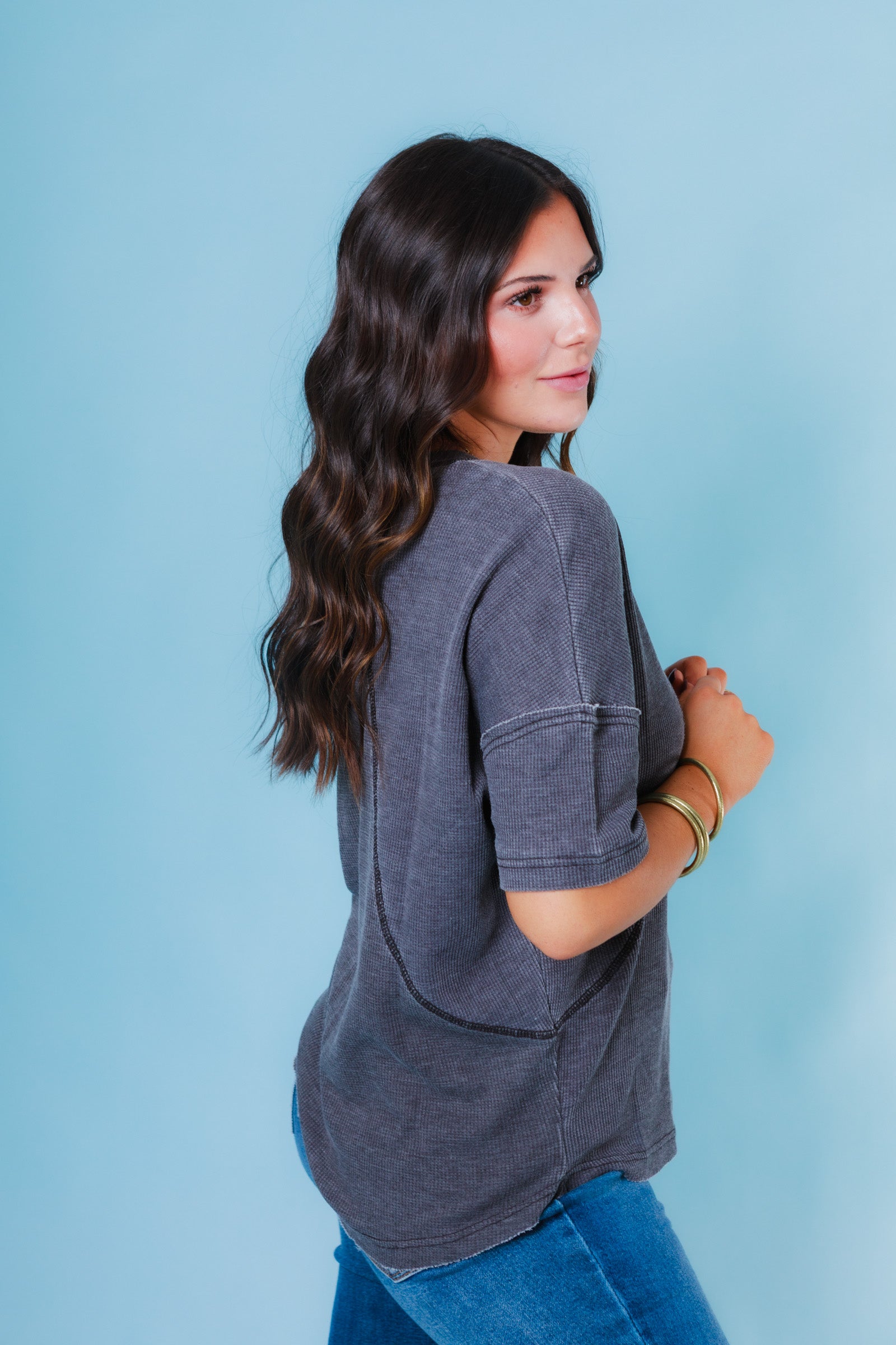 The Stonewash Waffle Knit Tee