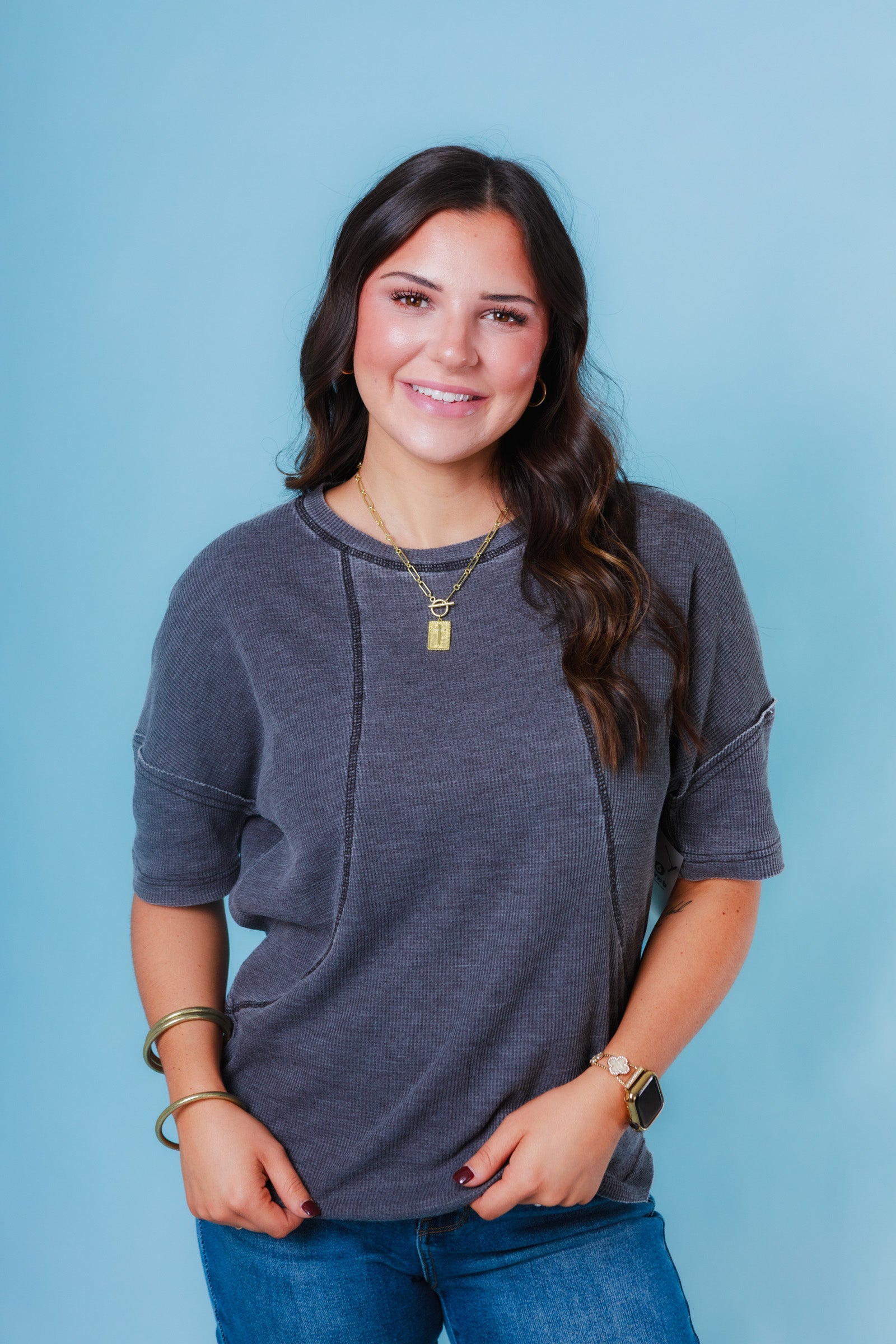 The Stonewash Waffle Knit Tee