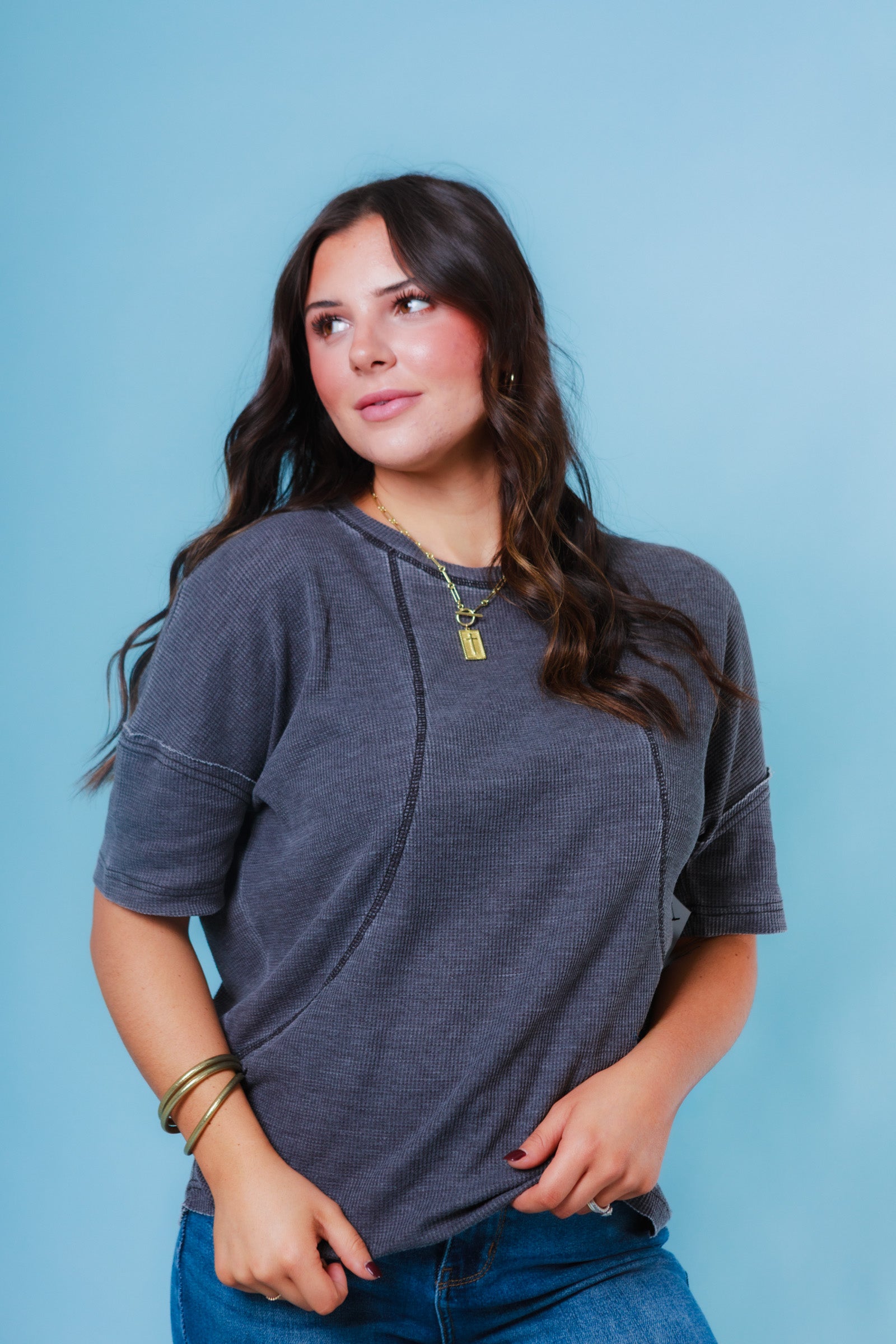 The Stonewash Waffle Knit Tee