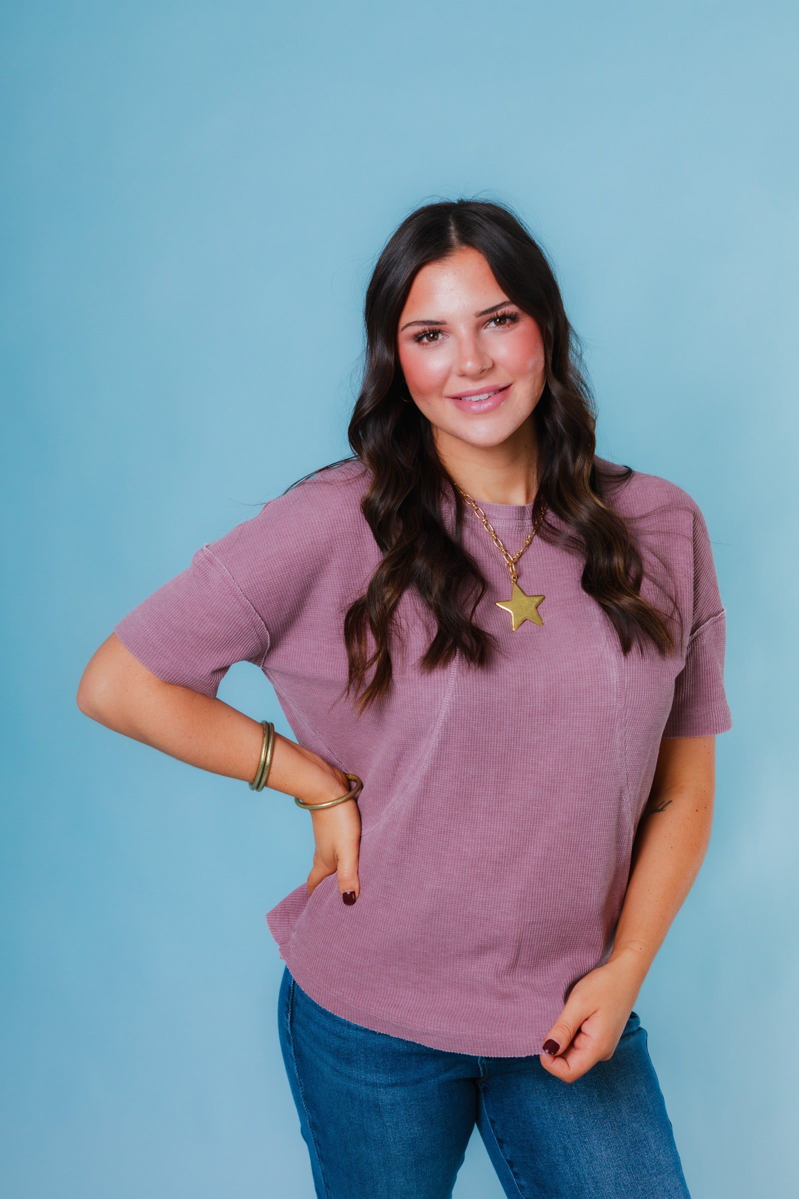 The Stonewash Waffle Knit Tee