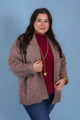 Chunky Cable Knit Open Front Cardigan