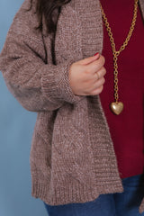 Chunky Cable Knit Open Front Cardigan