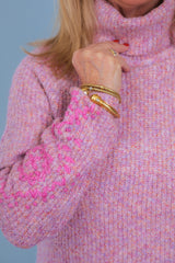 Tribal | Embroidered Long-Sleeve Turtle Neck Sweater