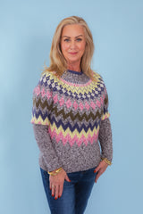Tribal | Intarsia Ribbed Long Sleeve Sweater