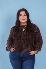 Rustic Charm Cable Knit Sweater