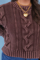 Rustic Charm Cable Knit Sweater