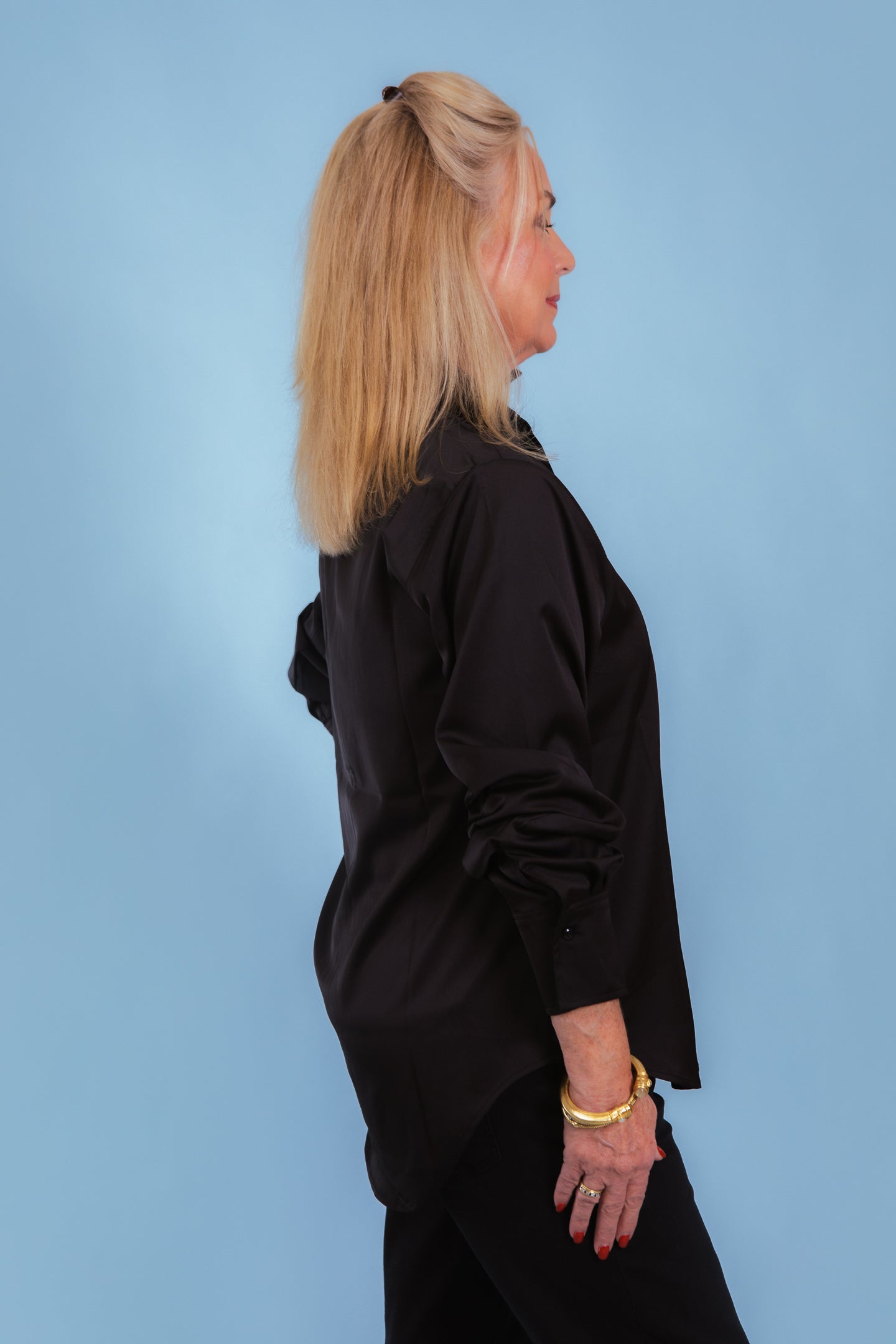 The Satin Button Up Top