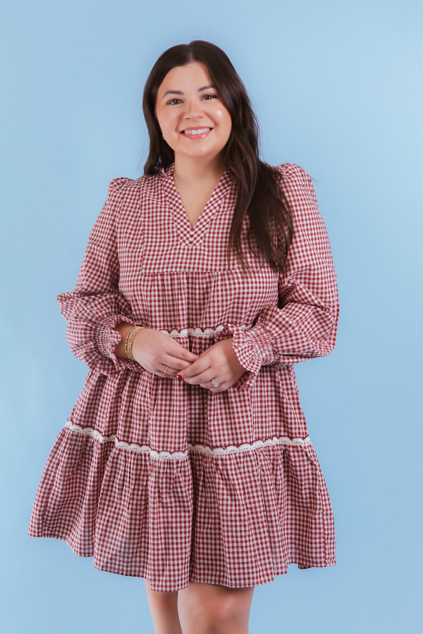Charming Check Gingham Mini Dress