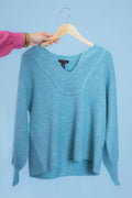 Tribal | Mandarin Collar Long Puff Sleeve Sweater