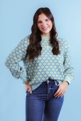 Mint Mix Daisy Knit Sweater