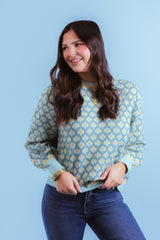 Mint Mix Daisy Knit Sweater