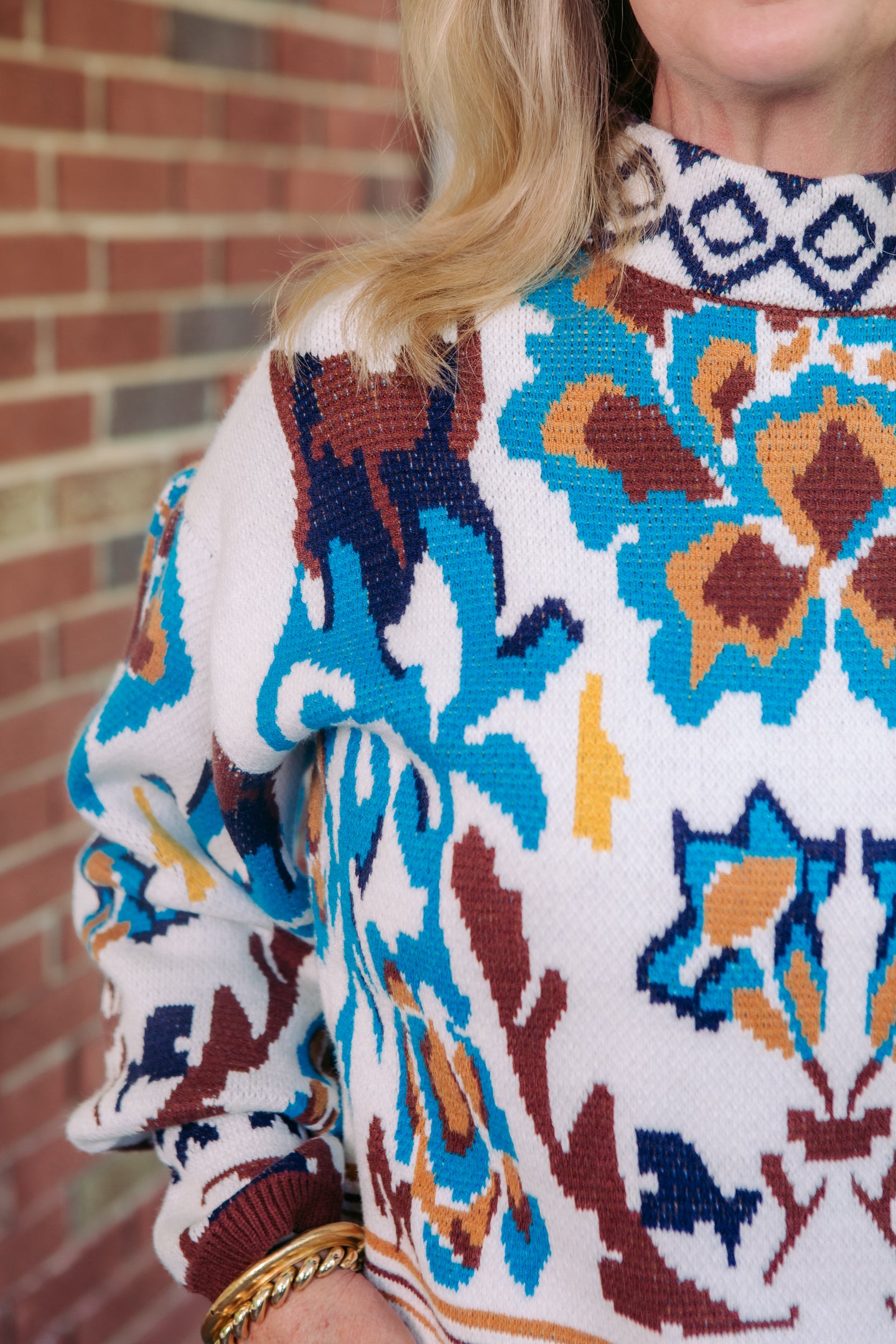 Boho Bloom Abstract Sweater