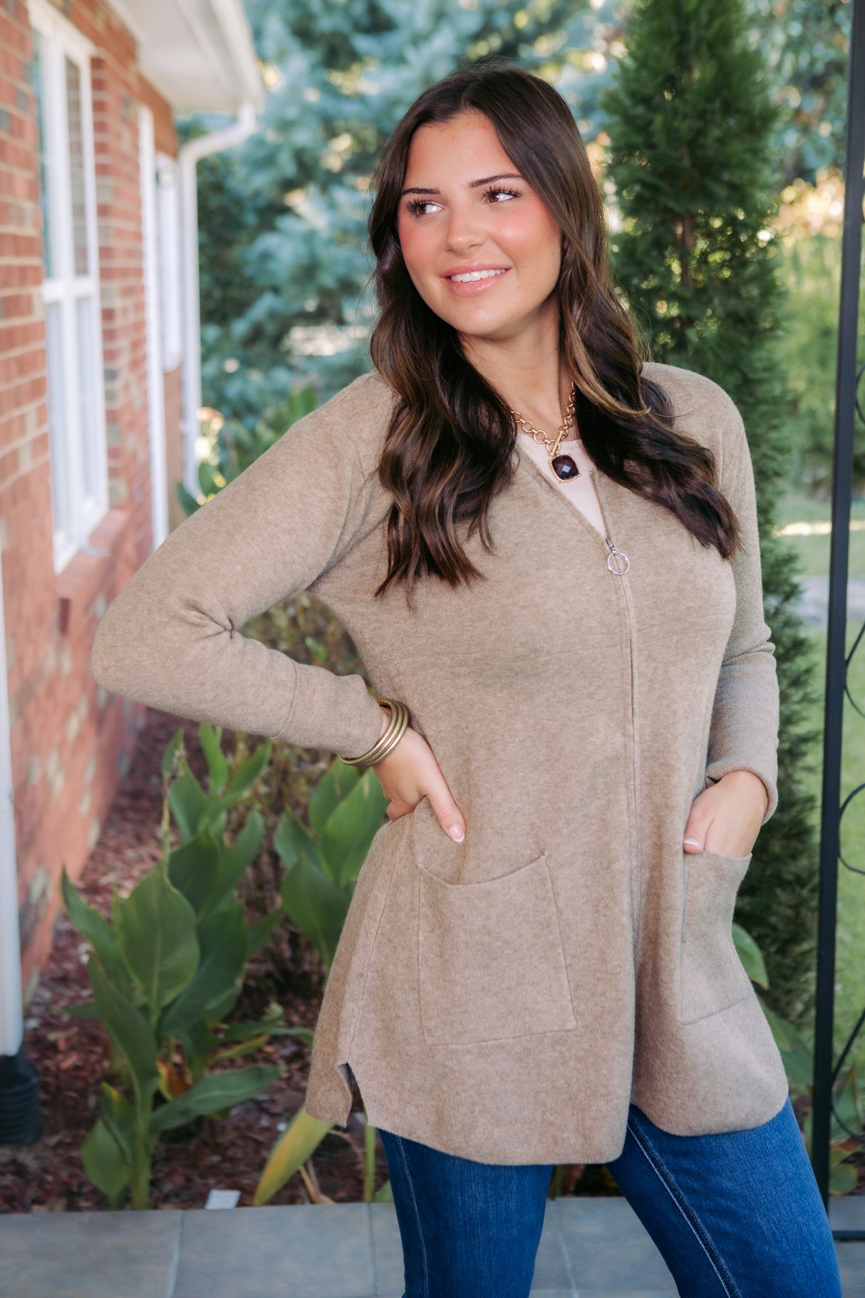 Heavenly-Luxe Zip Front Hooded Cardigan with Pockets