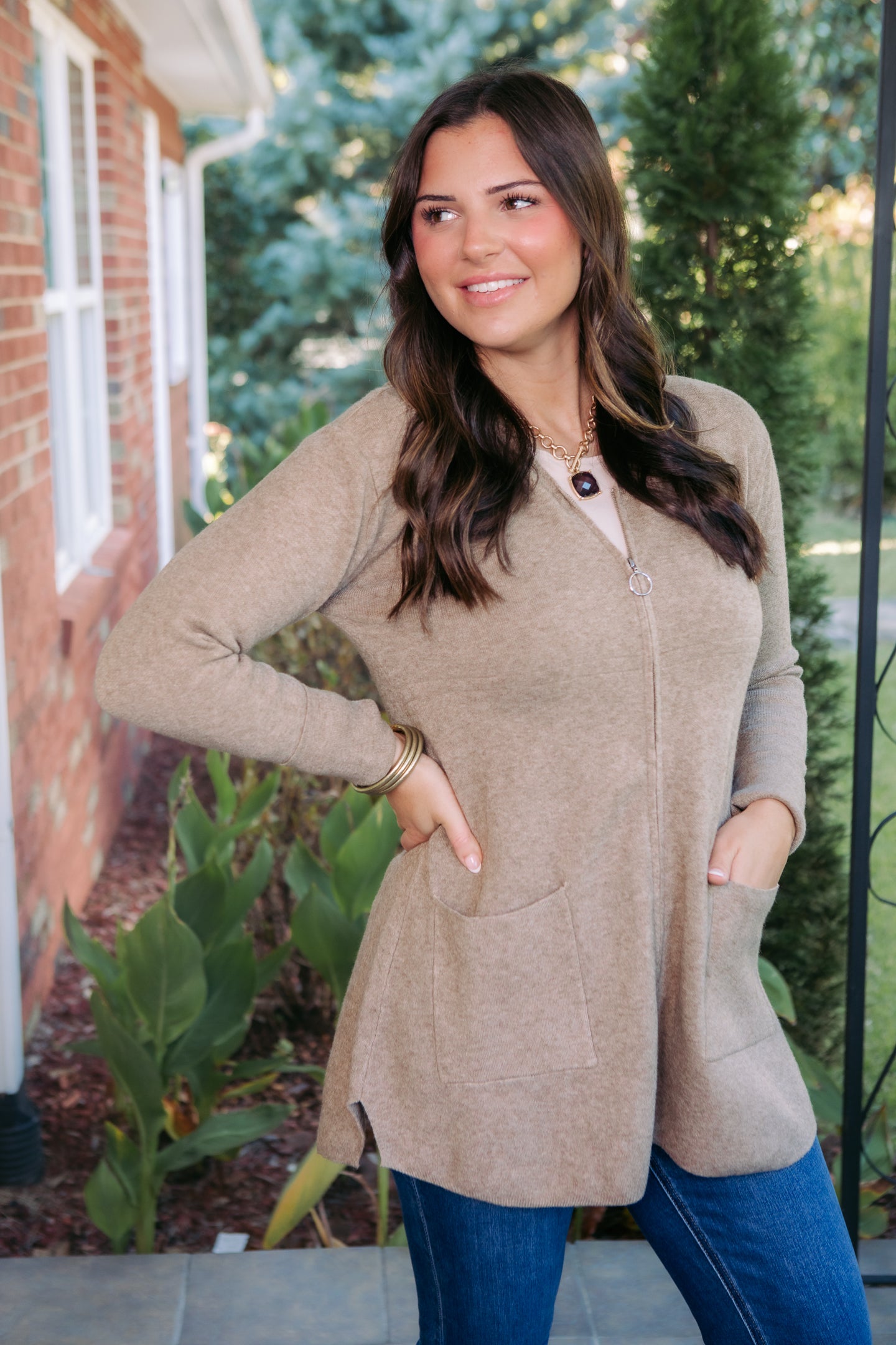 Heavenly-Luxe Zip Front Hooded Cardigan with Pockets