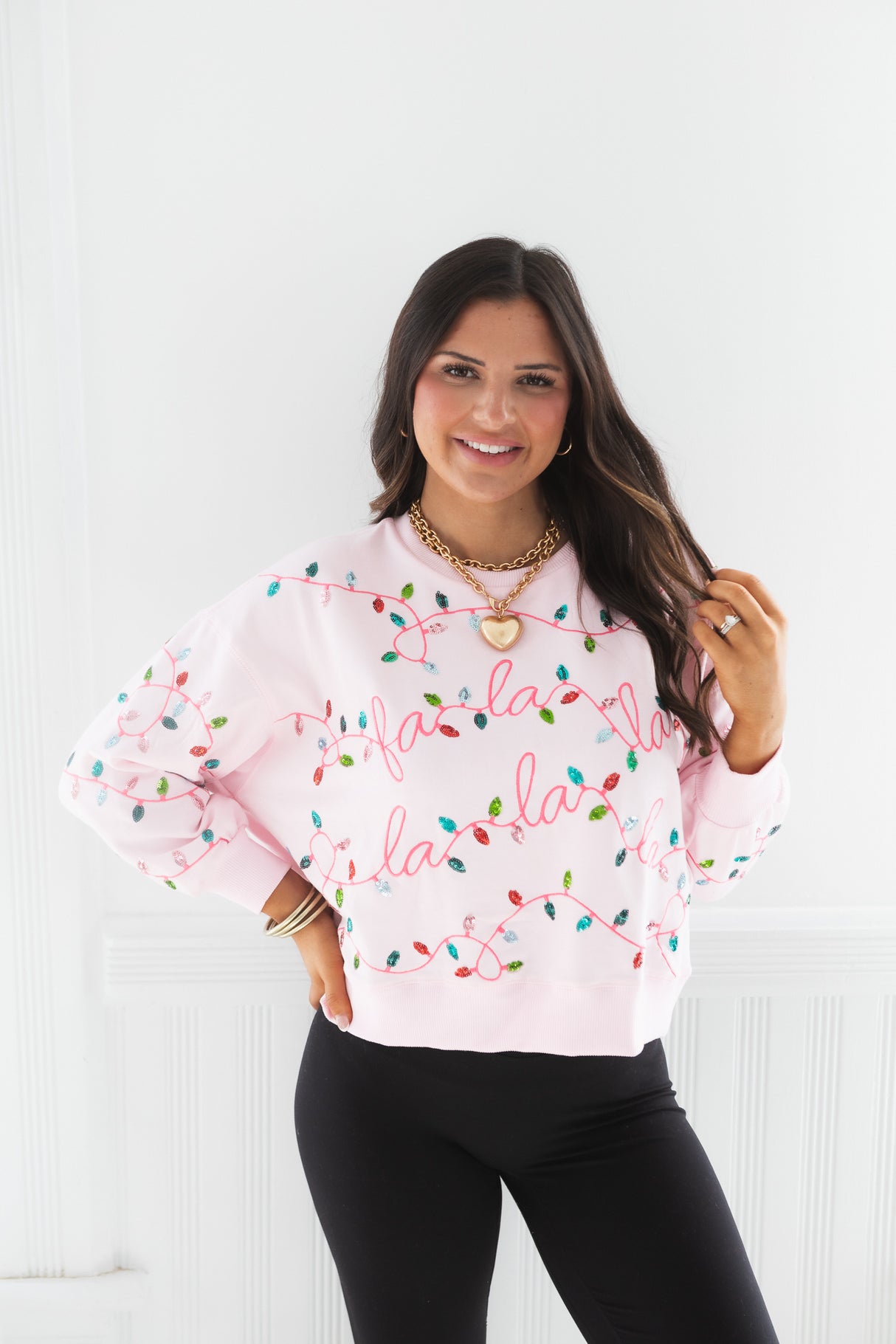 Mary Square | Millie Fa La La Lights Sweatshirt