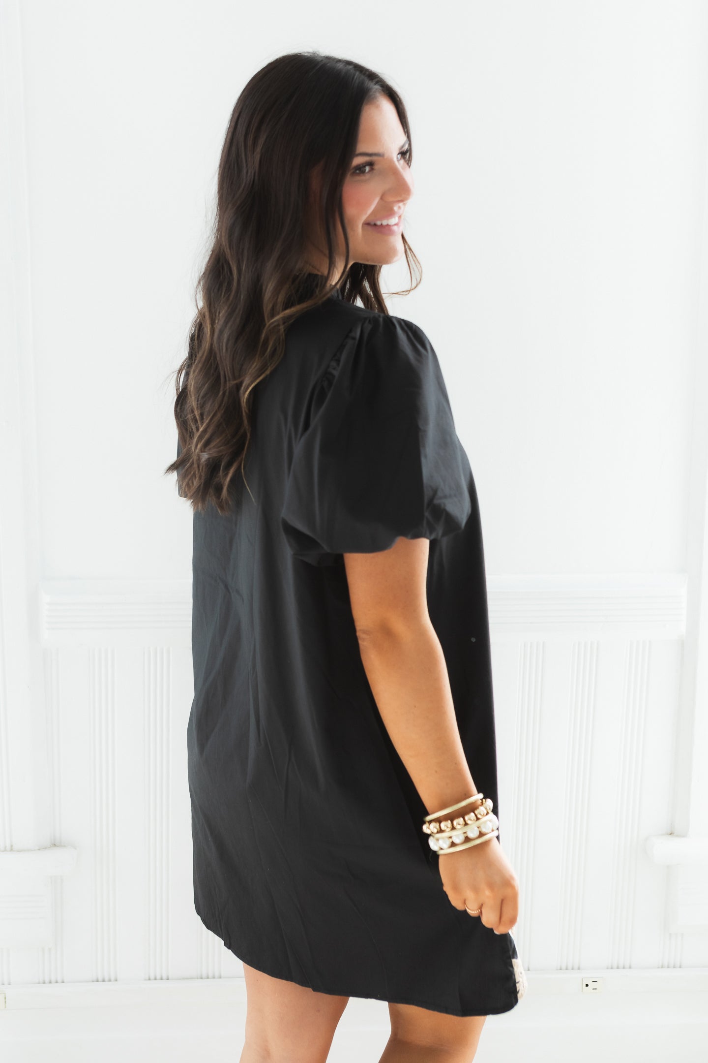 Midnight Elegance Embroidered Mini Dress