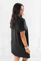 Midnight Elegance Embroidered Mini Dress