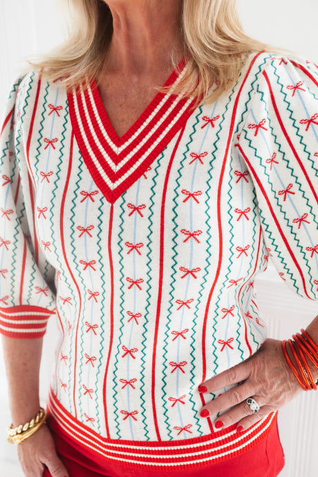 Mary Square | Faith in a Bow Sweater- Ivory