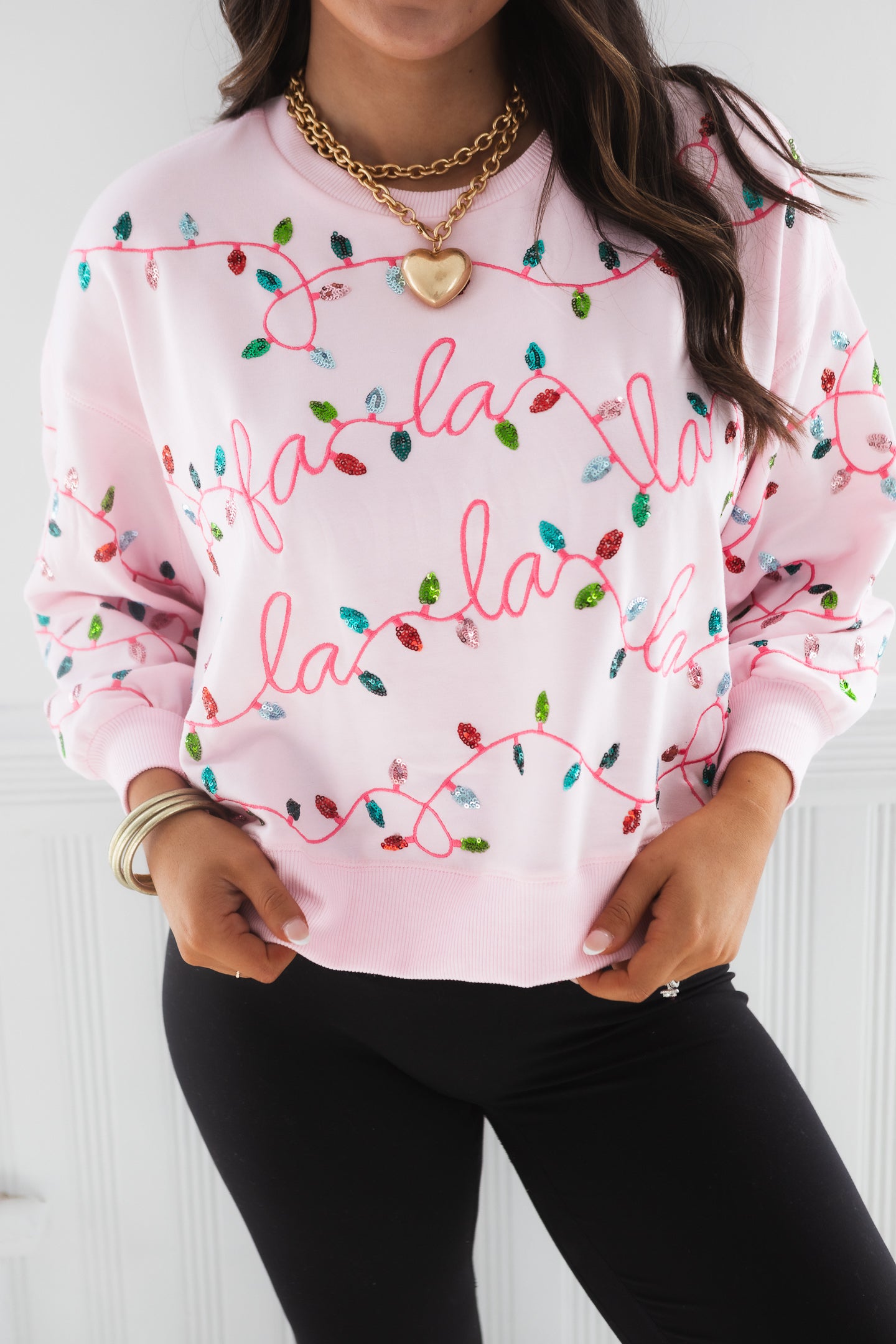 Mary Square | Millie Fa La La Lights Sweatshirt