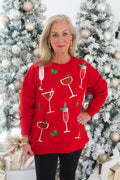 Mudpie | Red Holiday Sparkle Sweatshirt