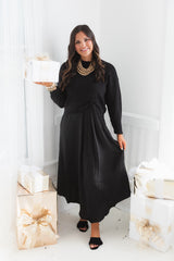 Effortless Elegance Black Two-Piece Midi Set