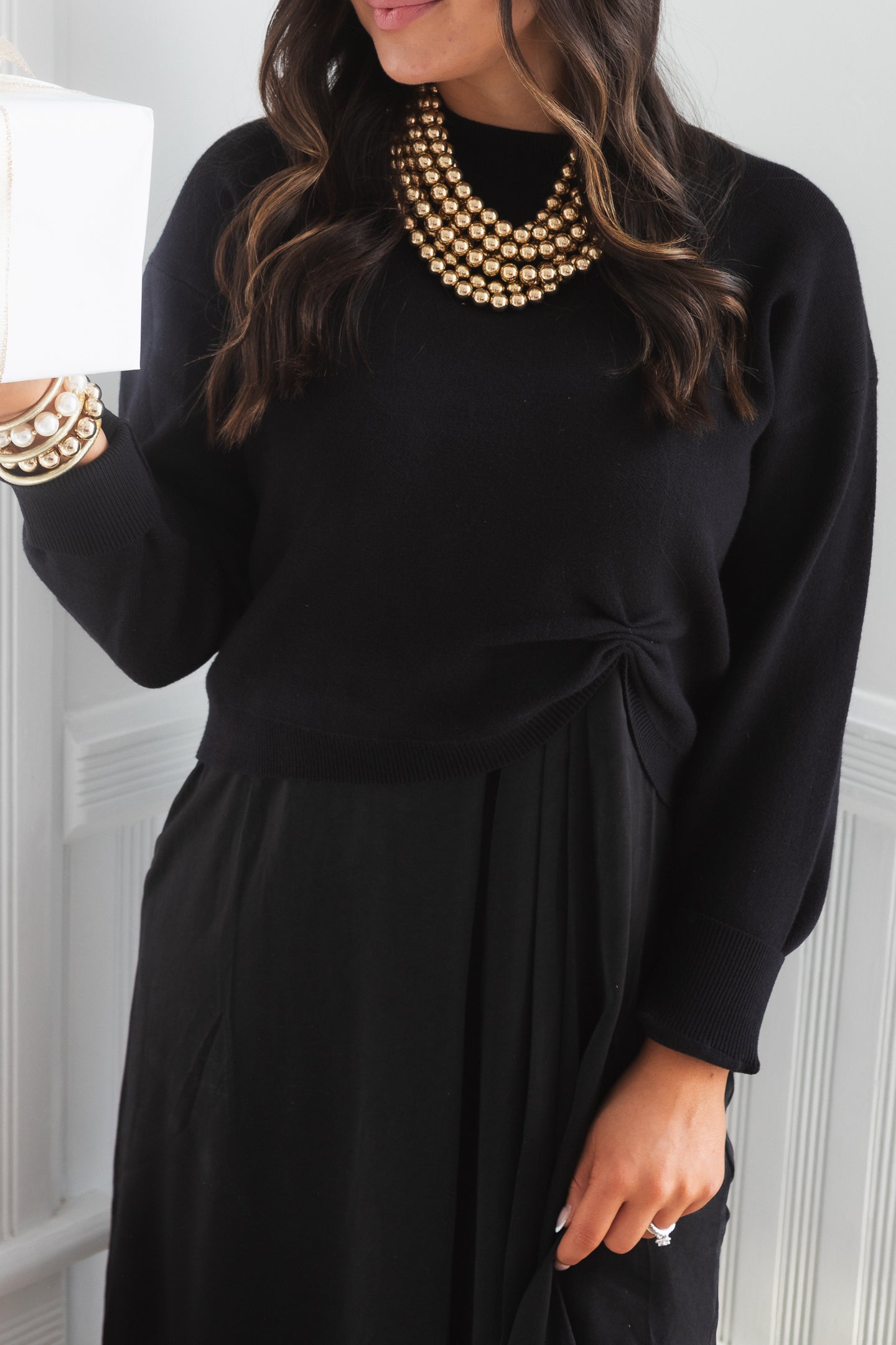 Effortless Elegance Black Two-Piece Midi Set