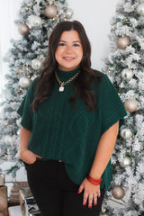 Mudpie | Green Claude Cable Knit Sweater