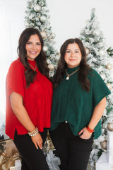 Mudpie | Red Claude Cable Knit Sweater