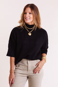 Heavenly-Luxe Stitch Detail Funnel Neck Sweater