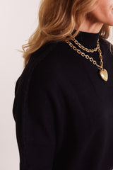 Heavenly-Luxe Stitch Detail Funnel Neck Sweater