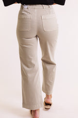 Sophia Curvy Super Straight Pants in Suede