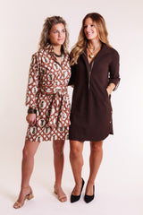 Lior | Milo Hidden Placket Zip Dress in Chocolate