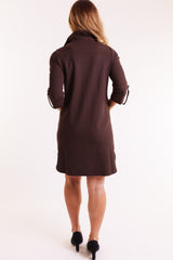 Lior | Milo Hidden Placket Zip Dress in Chocolate