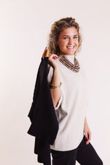 Heavenly-Luxe Stitch Detail Funnel Neck Sweater
