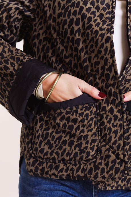 Reversible Print Quilt Puffer Coat