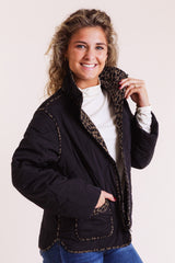 Reversible Print Quilt Puffer Coat