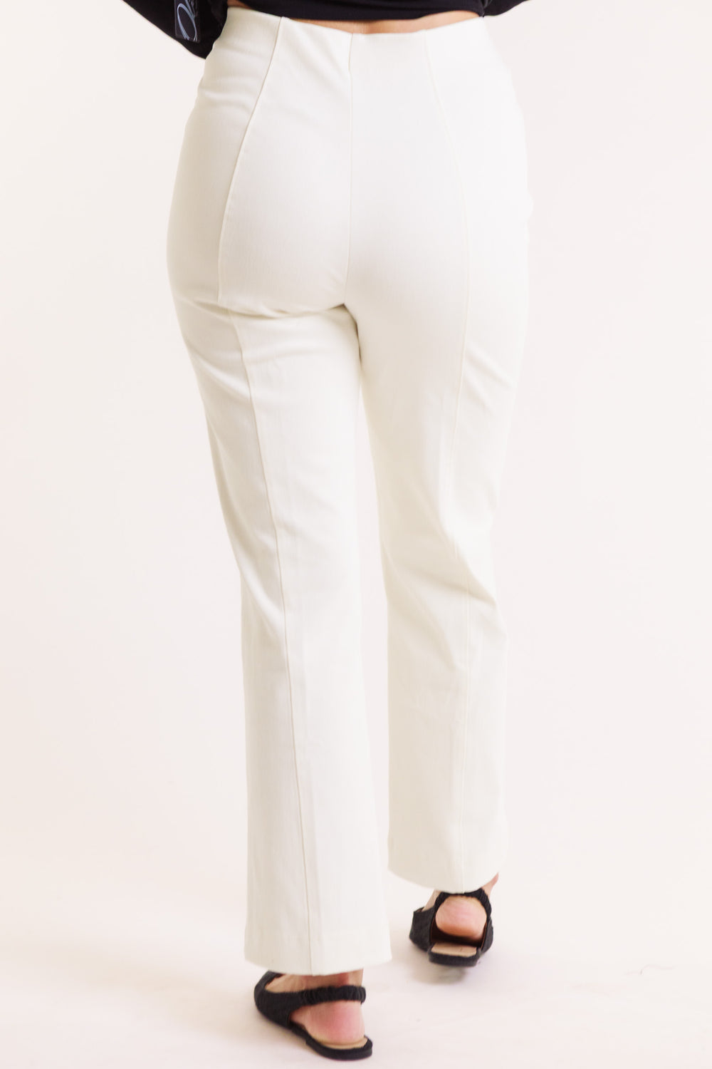 Denim Ankle Jean with Fringe Hem - Winter White