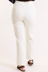 Denim Ankle Jean with Fringe Hem - Winter White