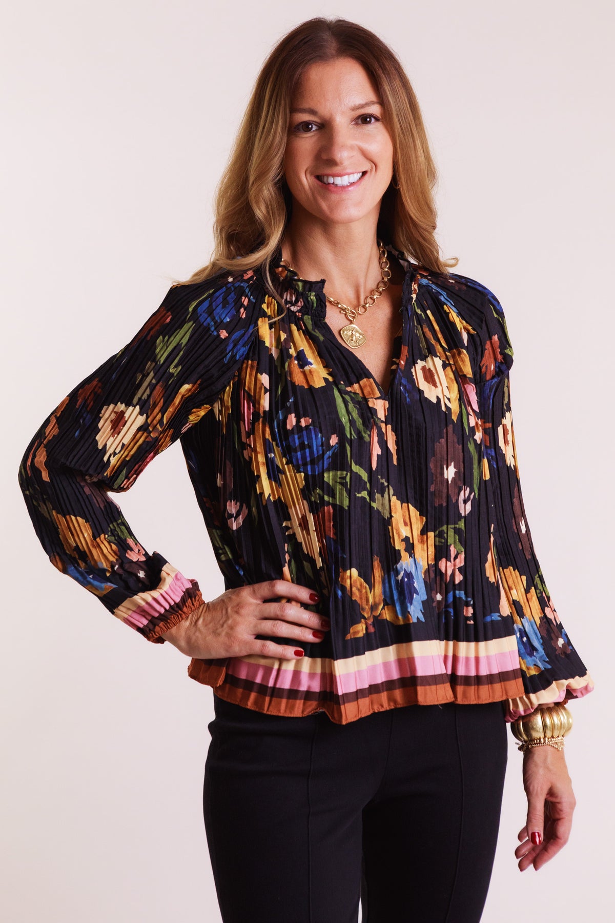 The Delaney Pleated Top