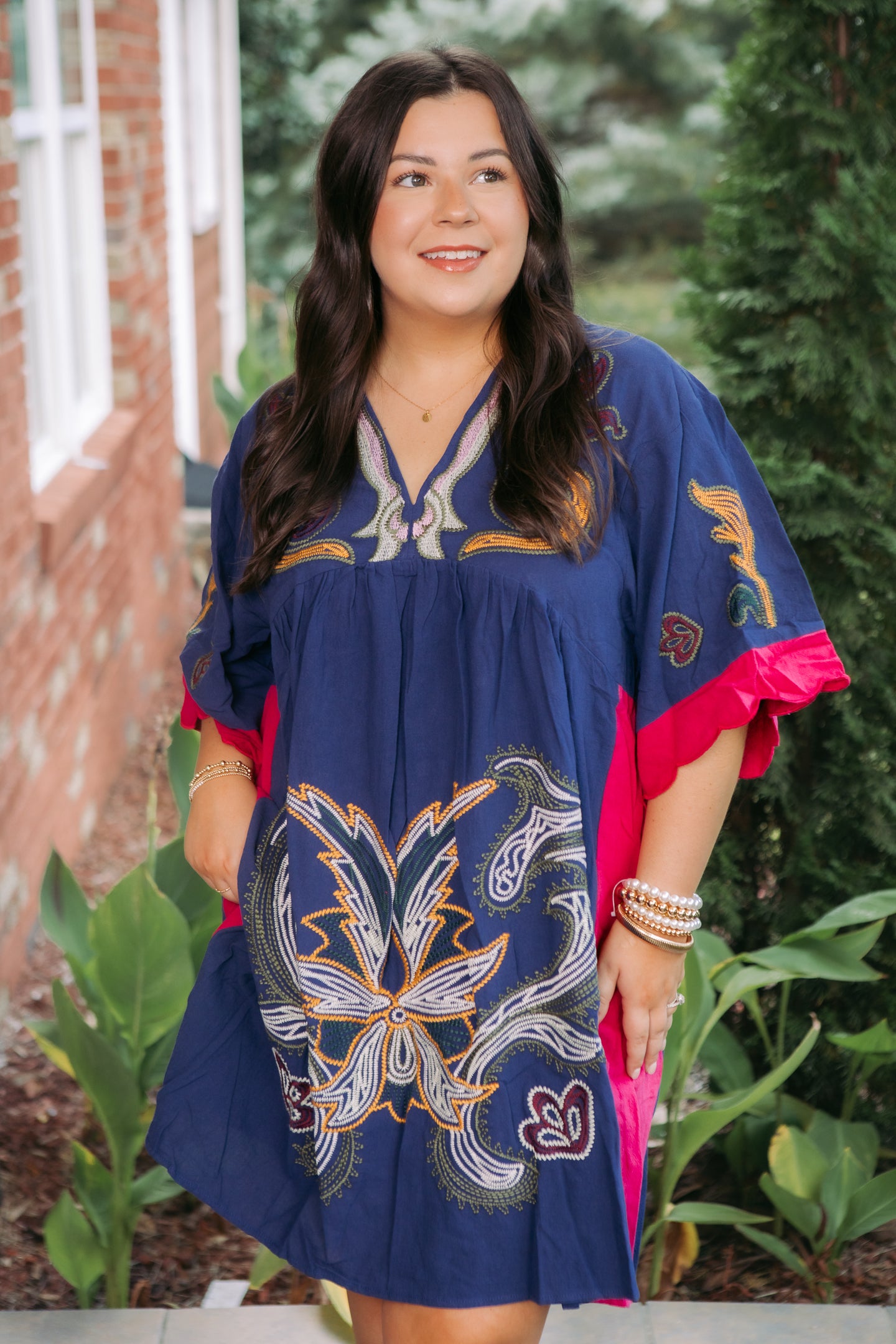 Midnight Embroidered Tunic Dress