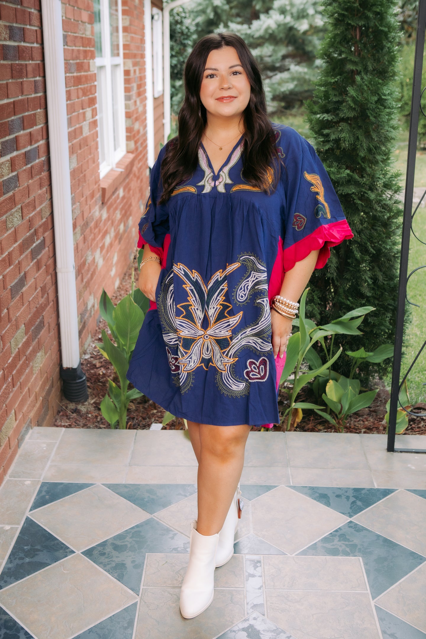 Midnight Embroidered Tunic Dress