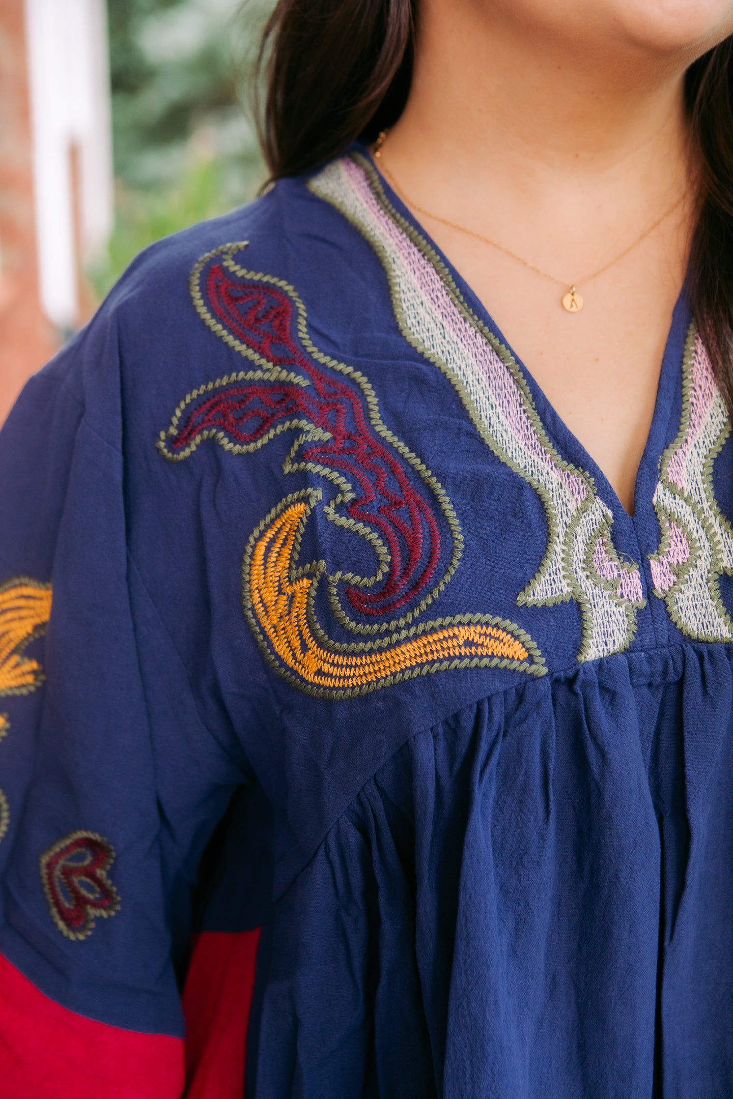 Midnight Embroidered Tunic Dress